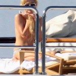 Paris Hilton topless on boat -1-