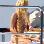 Paris Hilton topless on boat -4-