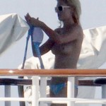 Paris Hilton topless on boat -6-