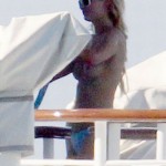 Paris Hilton topless on boat -7-