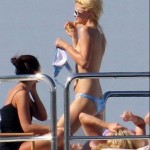 Paris Hilton topless on boat -8-