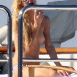 Paris Hilton topless on boat -9-